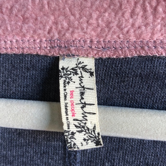 Intimately Free People Blue Monday Fleece Pullover Sweatshirt Colorblock Dolman - Picture 11 of 14